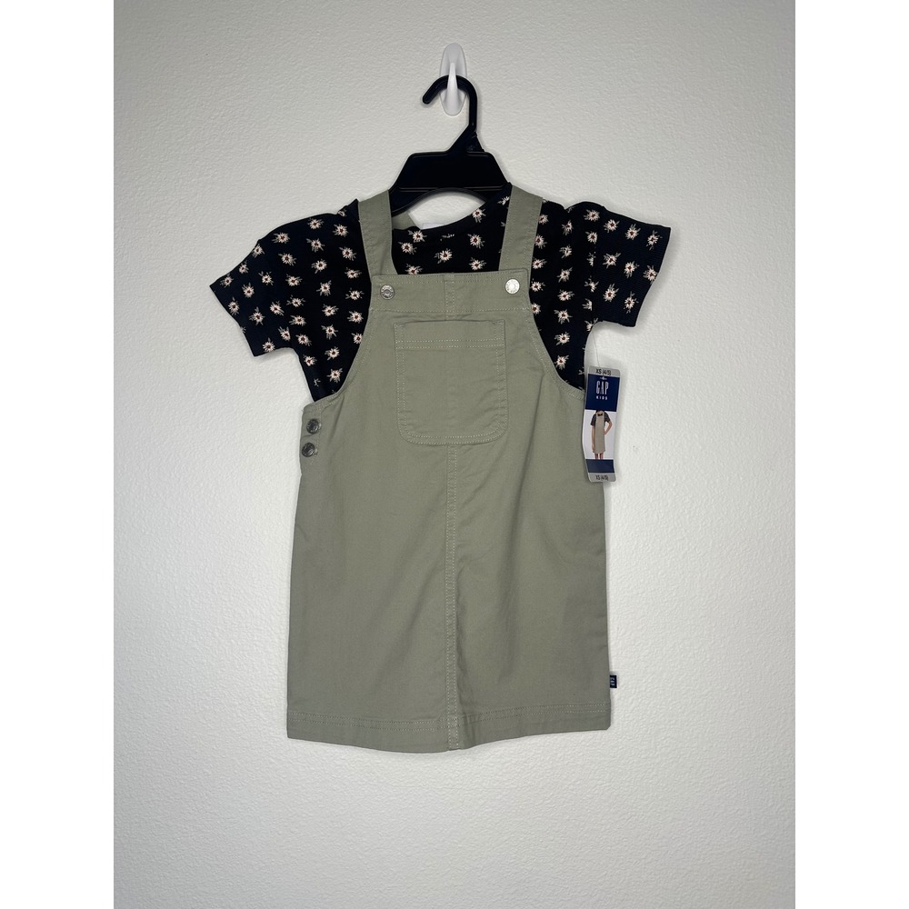 GAP Kids Girls Outfit Set Dress & Shirt, Black Floral, Size XS (4/5)